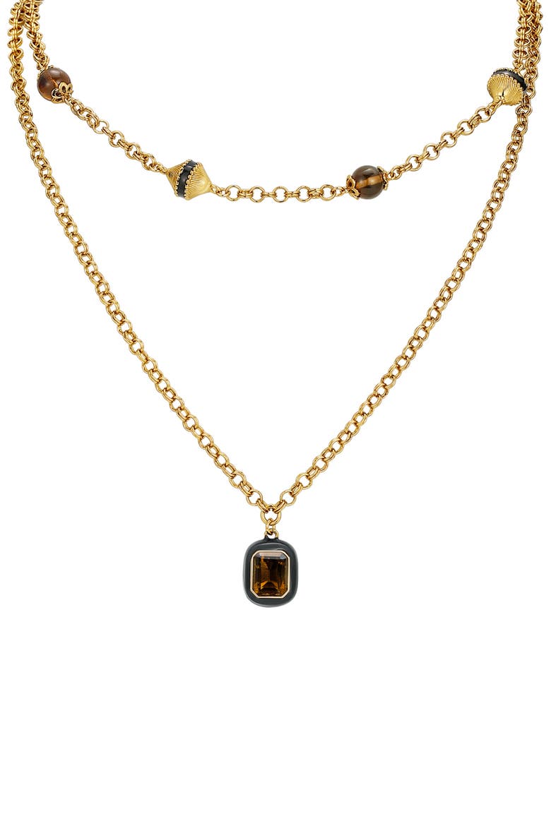 Roman Night Necklace Set, Main, color, Brown & Gold