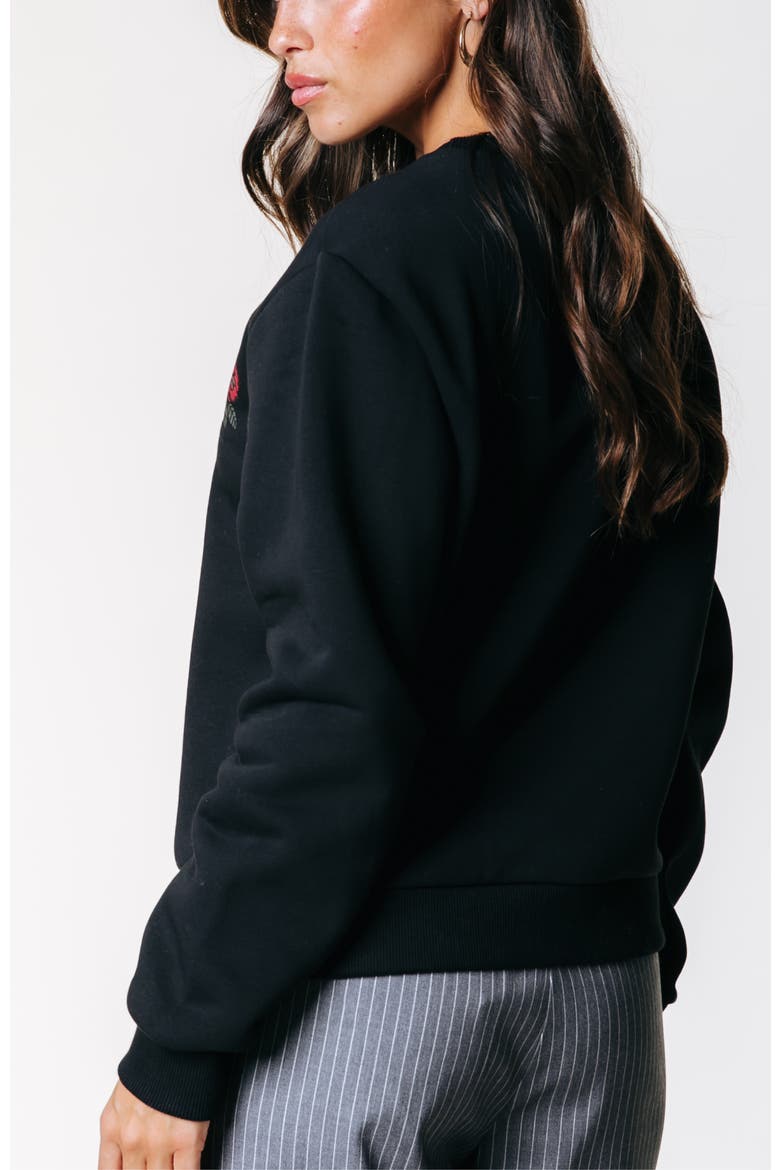 Flower Logo Wave Relaxed Sweat, Alternate, color, Black