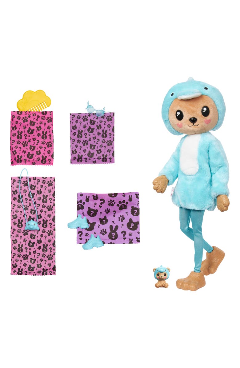 Barbie <sup>®</sup> Cutie Reveal<sup>™</sup> Teddy Bear as Dolphin Doll with 10 Surprises, Alternate, color,