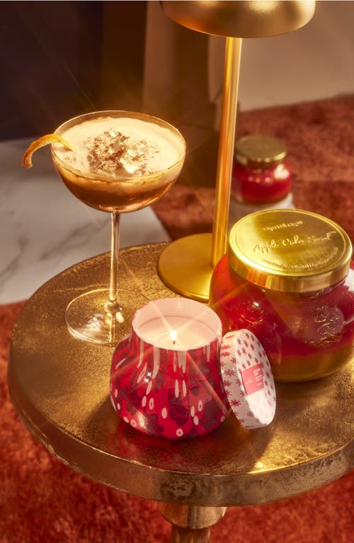 Capri Blue Apple Cider Social Holiday Pattern Play Petite Jar Candle In Red