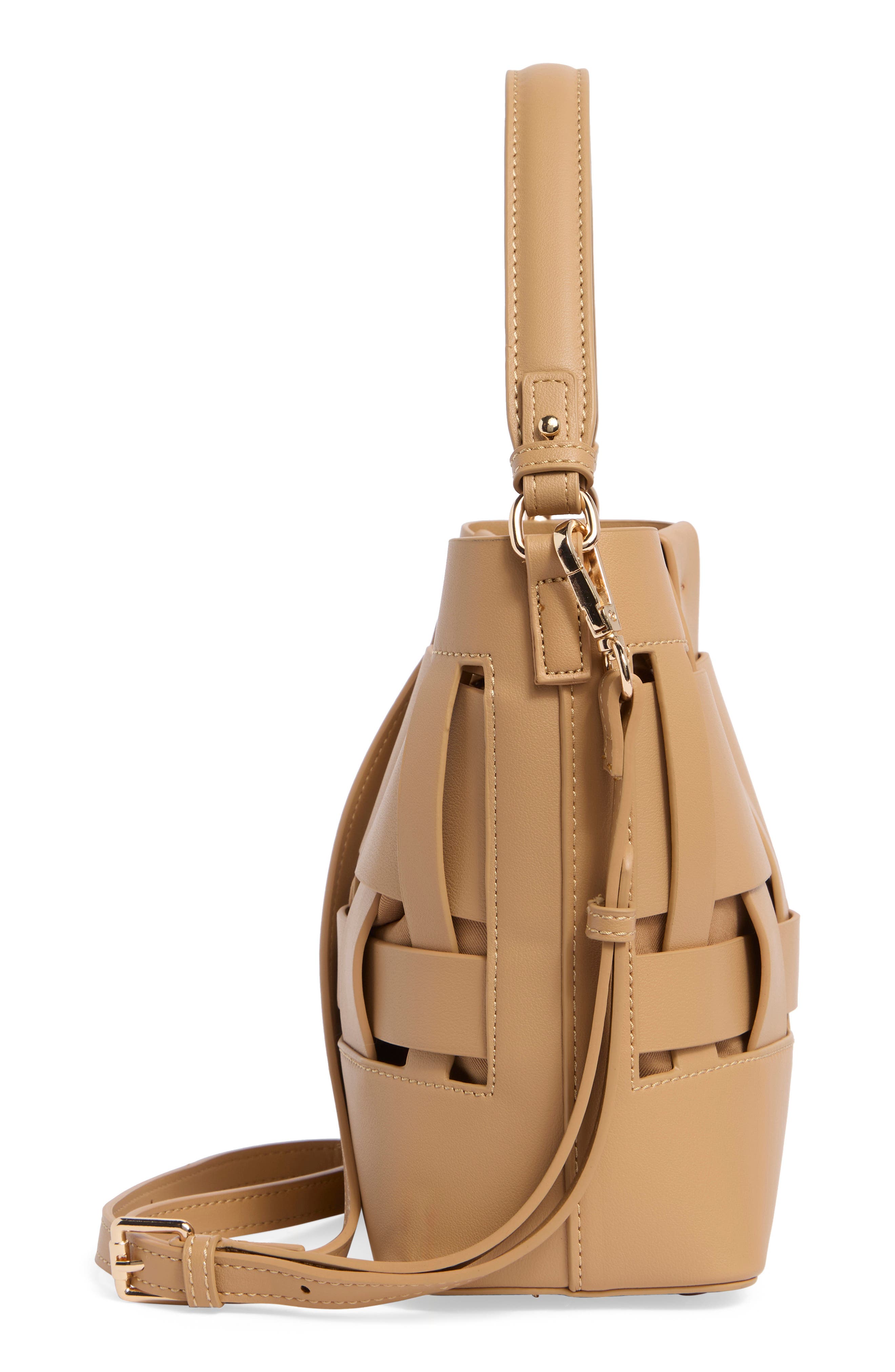 Woven Bucket Shoulder Bag, Alternate, color, NATURAL