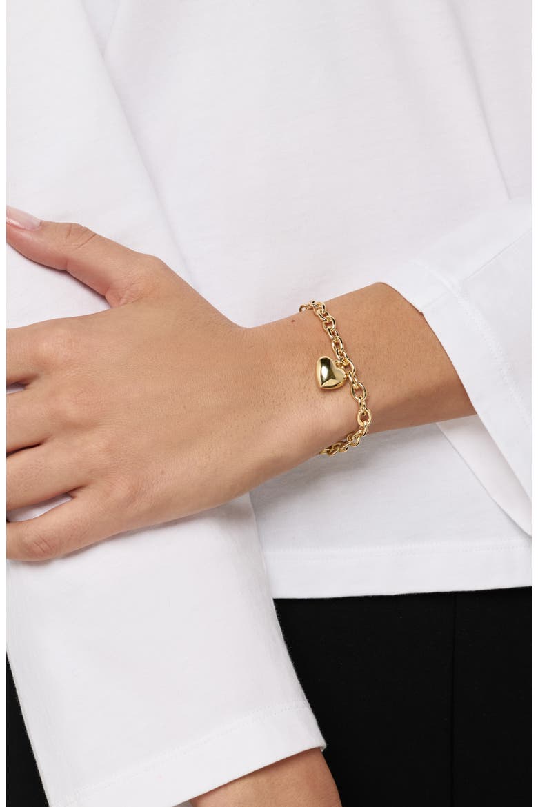Heart Pendant Bracelet, Alternate, color, GOLD