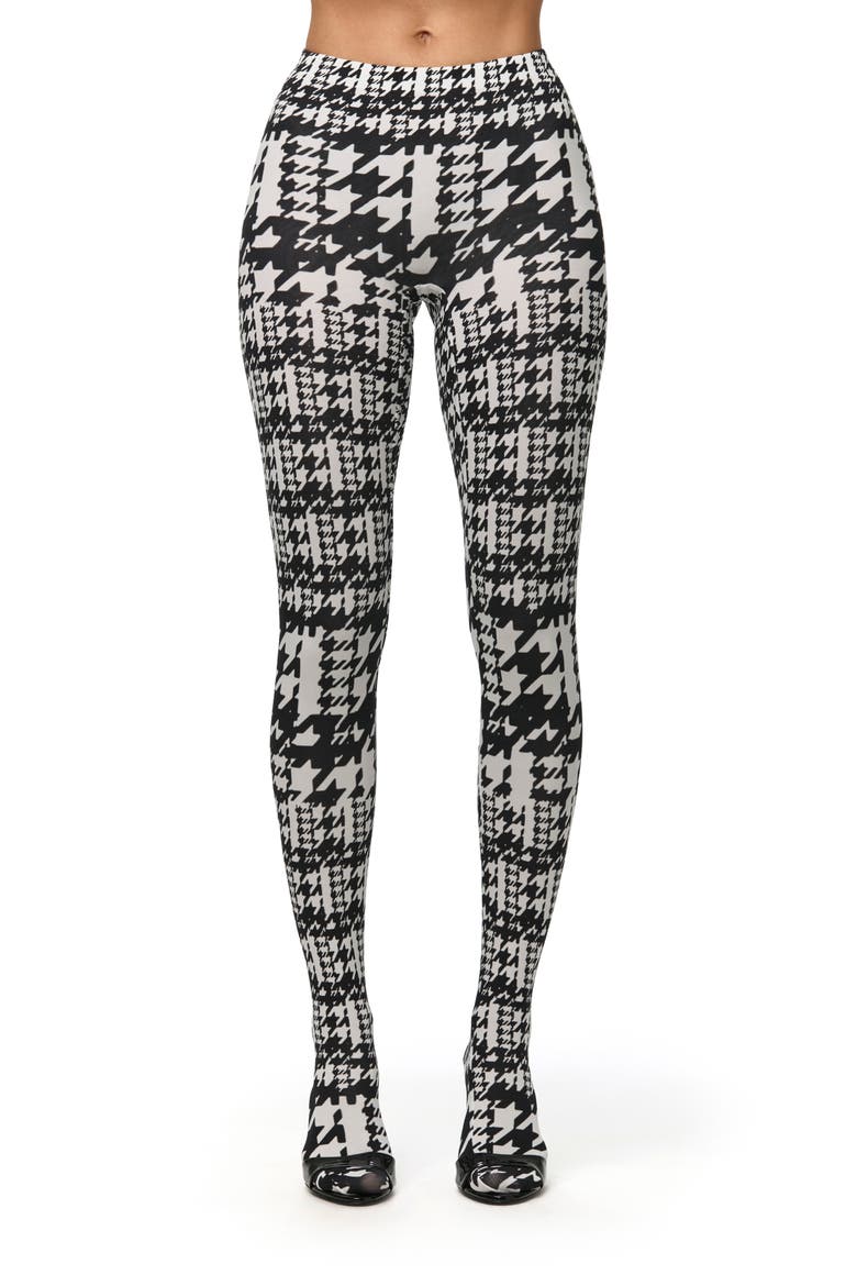 Naked Print Closed-Toe Leggings, Main, color, DUAL HOUNDSTOOTH