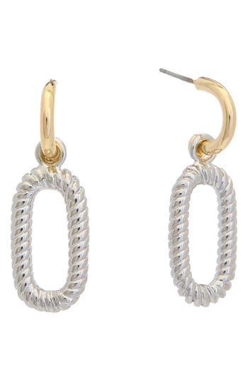 Juvell Two-tone Link Drop Huggie Hoop Earrings In Multi