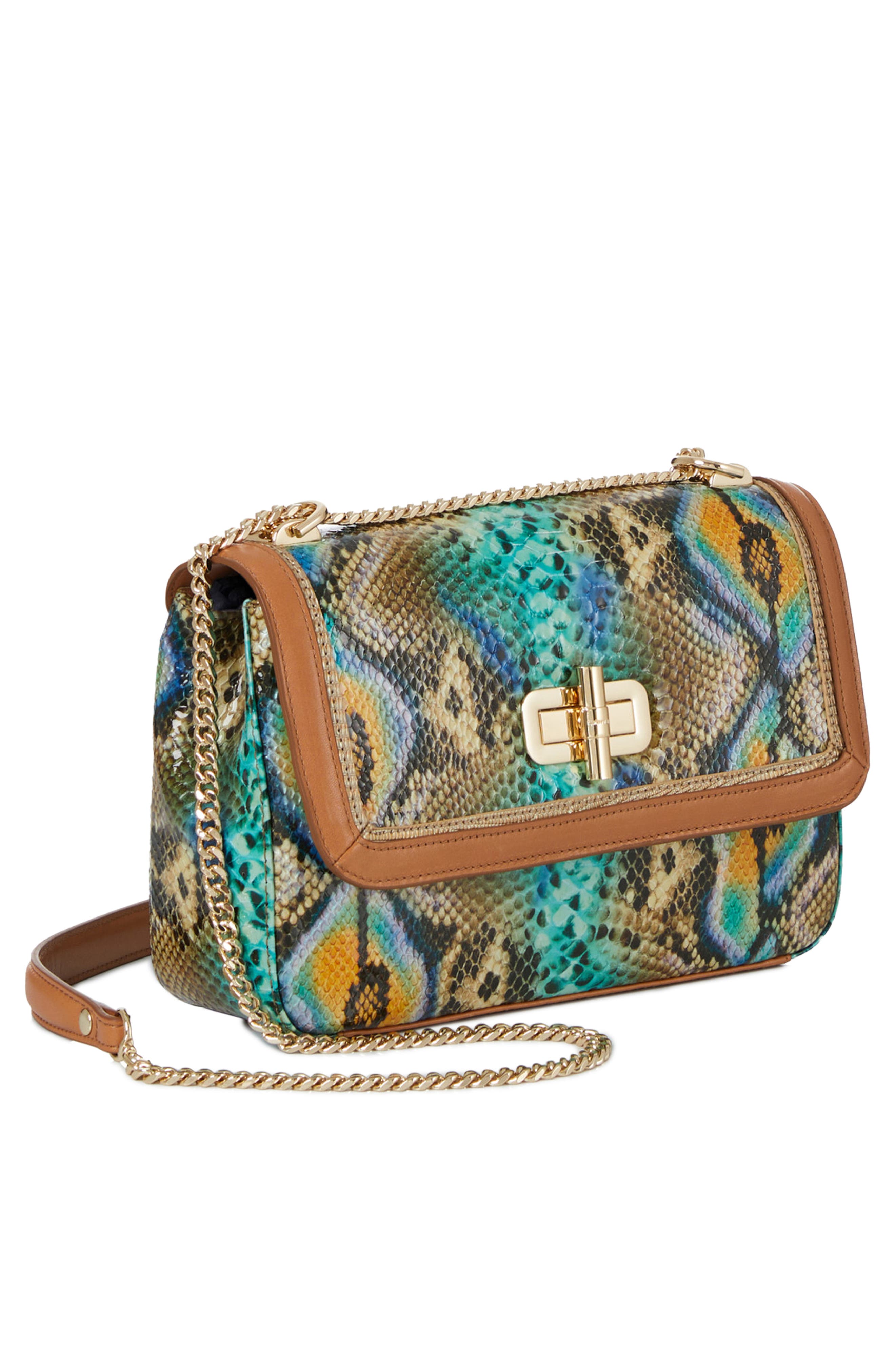 Brahmin Rosalie Snake Embossed Leather Convertible Crossbody Bag, Alternate, color, 