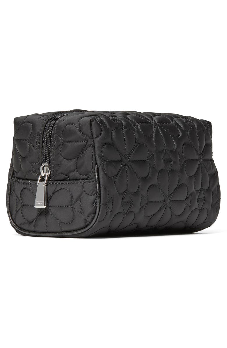 Kate Spade New York small tilly quilted fabric cosmetics case, Alternate, color, Black