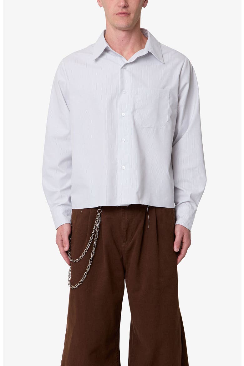 Stripe Button-Up Shirt, Main, color, GREY/ WHITE