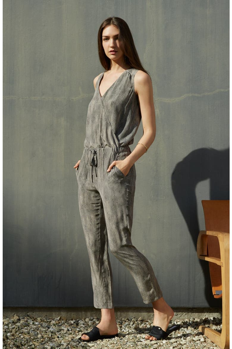 The Fisher Project Chain Print Sleeveless Jumpsuit, Alternate, color, STONE