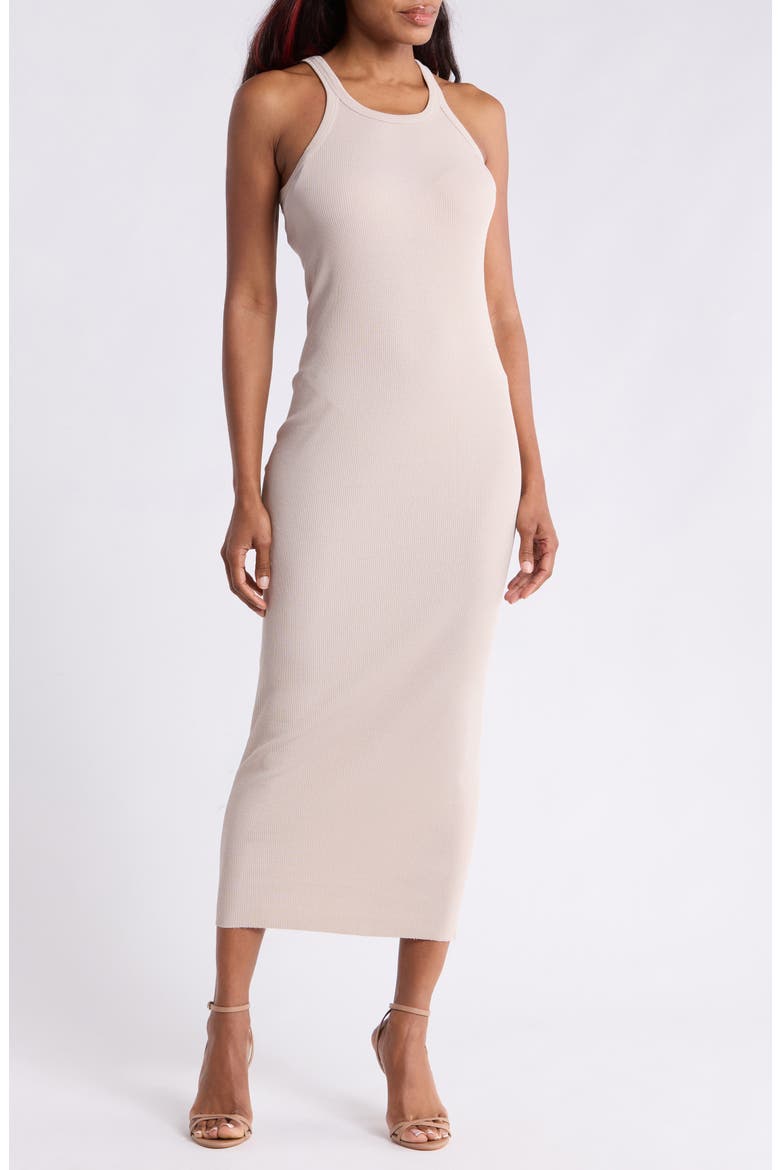 Tubular Ribbed Cotton Tank Maxi Dress, Main, color, FAINT