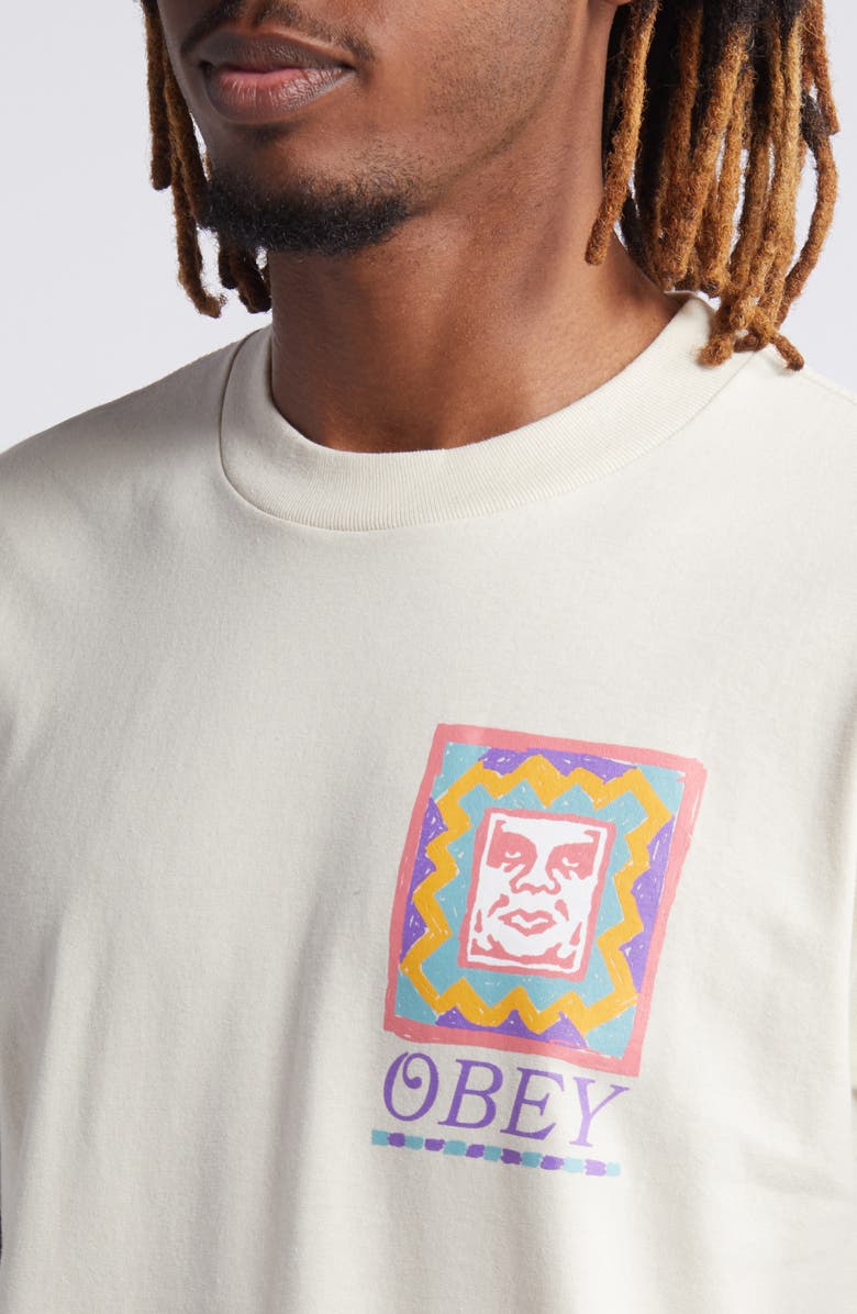 Obey Throwback Graphic T-Shirt, Alternate, color, Cream