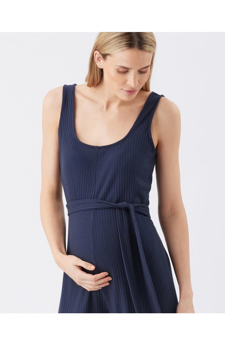 Ripe Maternity Bobby Rib Jumpsuit, Alternate, color, Navy