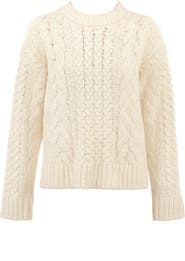 HOUSE OF CB Jasper Chenille Cable Cotton Blend Sweater