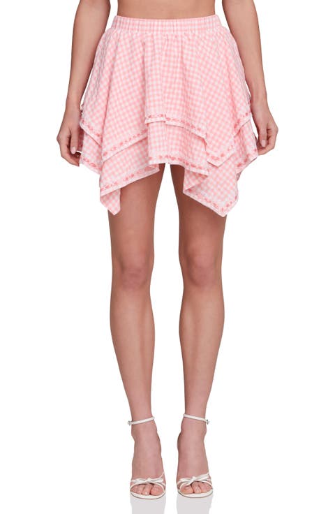Layered Handkerchief Hem Miniskirt