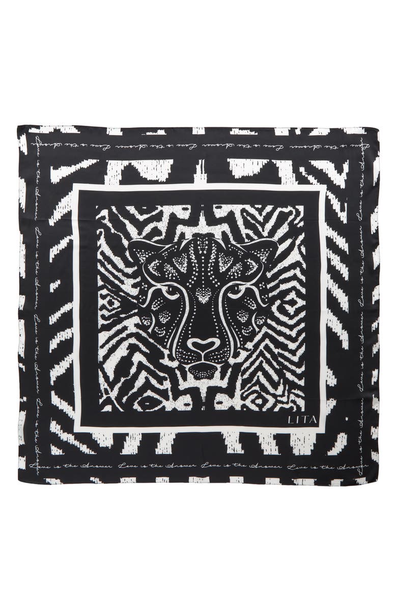 LITA by Ciara Animal Print Bandana Scarf, Alternate, color,