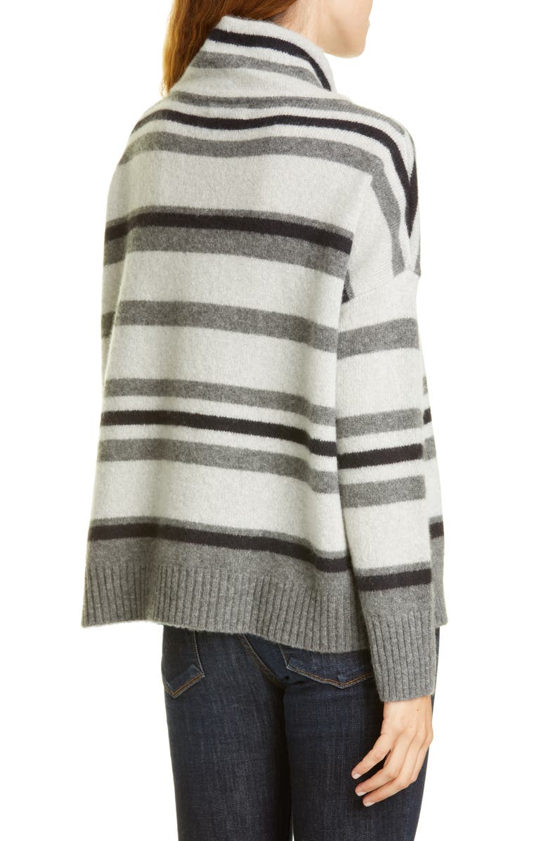 Nordstrom Signature Oversize Stripe Turtleneck Cashmere Sweater, Alternate, color, 