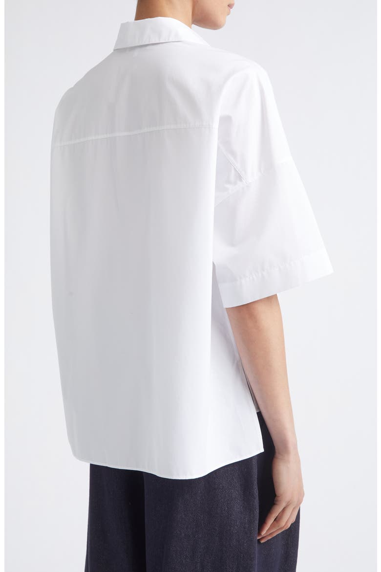 Workwear Organic Cotton Poplin Short Sleeve Button-Up Shirt, Alternate, color, WHITE