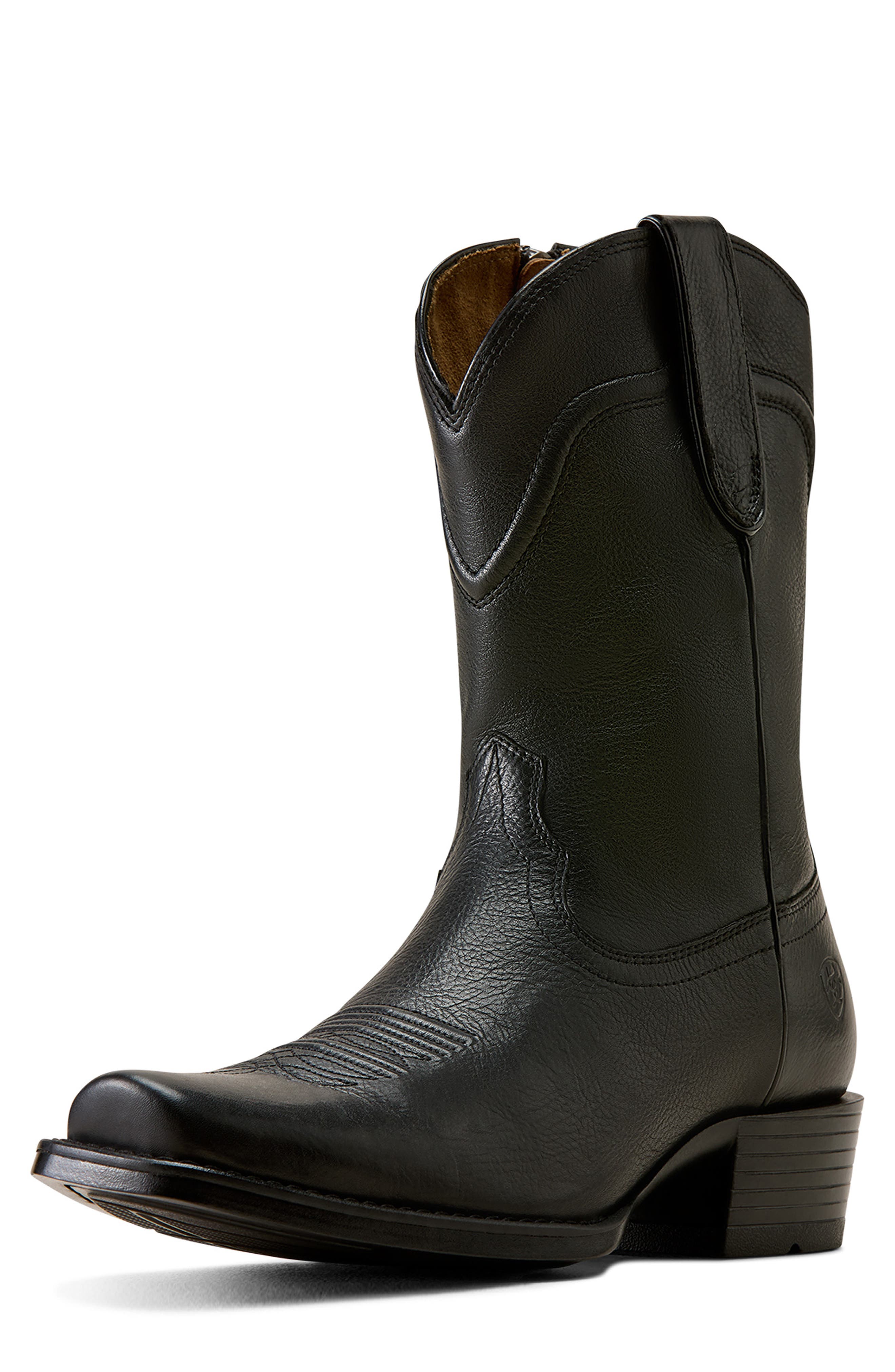 Oliver Narrow Cutter Toe Western Boot, Alternate, color, ECLIPSE BLACK