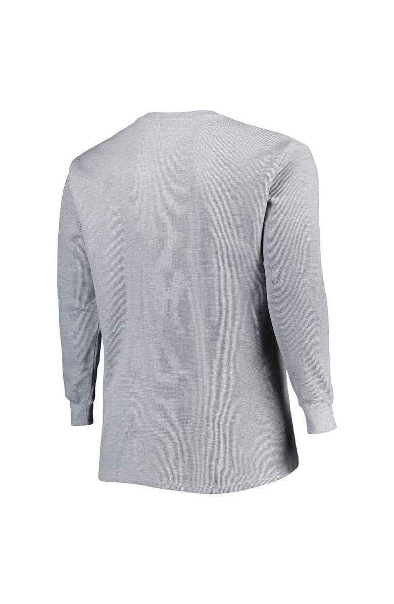 PROFILE Men's Heather Gray New England Patriots Big & Tall Waffle-Knit Thermal Long Sleeve T-Shirt, Alternate, color, 