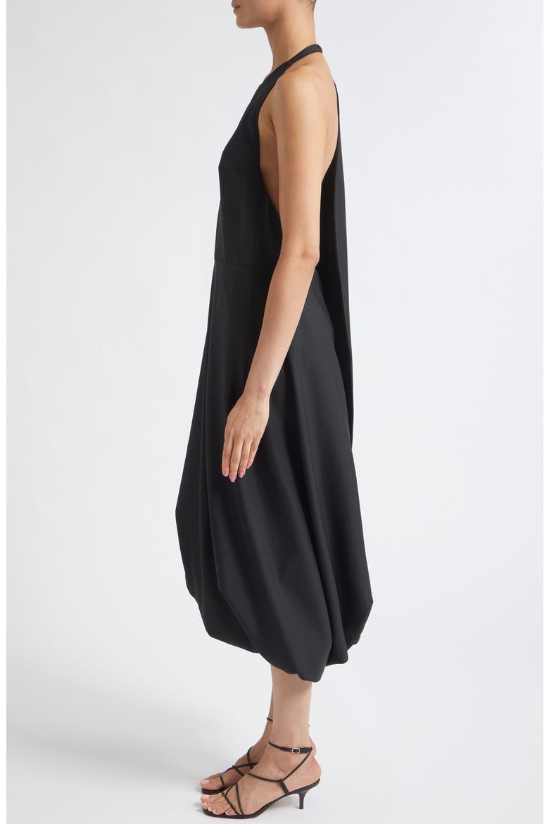Twisted Cape Dress, Alternate, color, BLACK