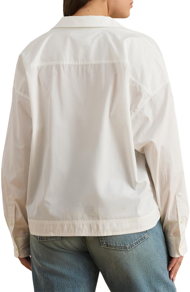 Lauren Ralph Lauren Stachee Popover Cotton Broadcloth Shirt, Alternate, color, White