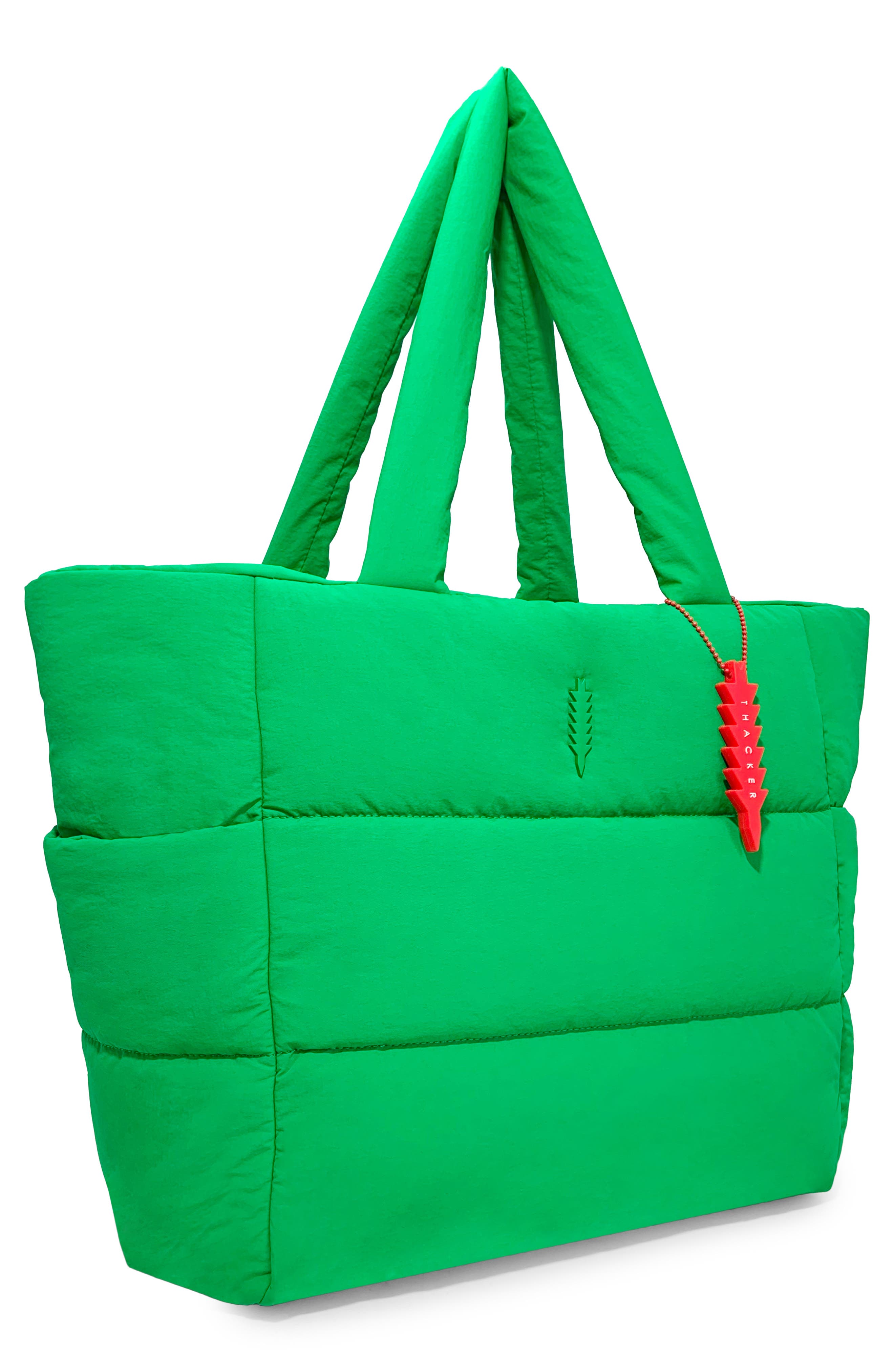 Quinn Textured Nylon Tote, Alternate, color, KELLY GREEN
