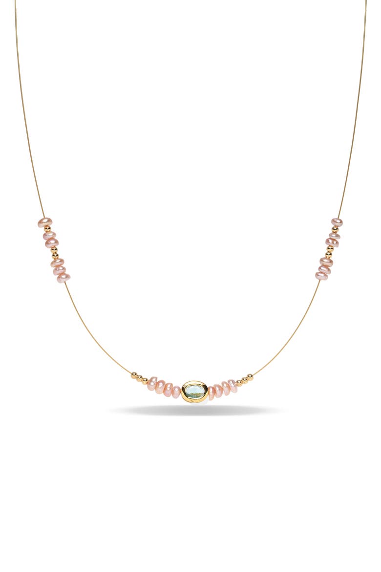 Eleanor Oval Freshwater Pearl Necklace, Main, color, GOLD