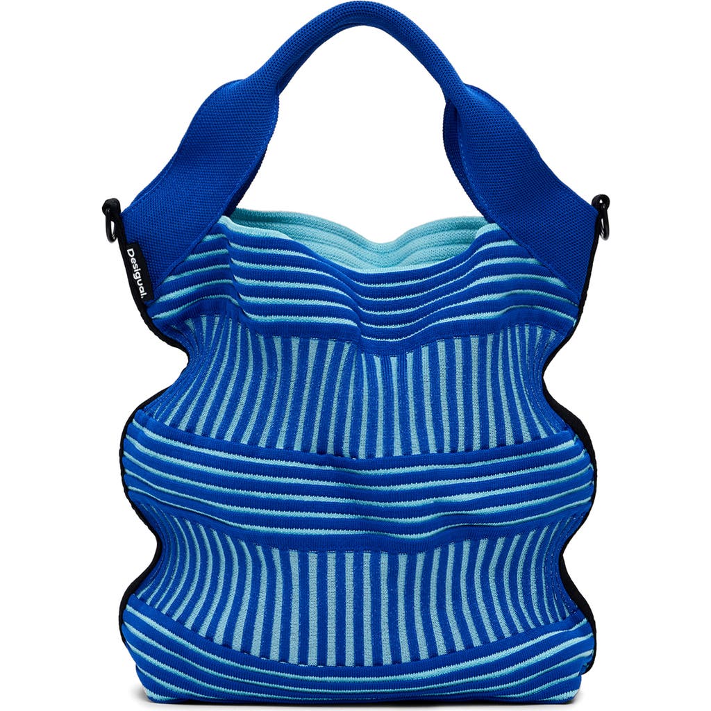 Desigual Medium Knit Bag In Blue