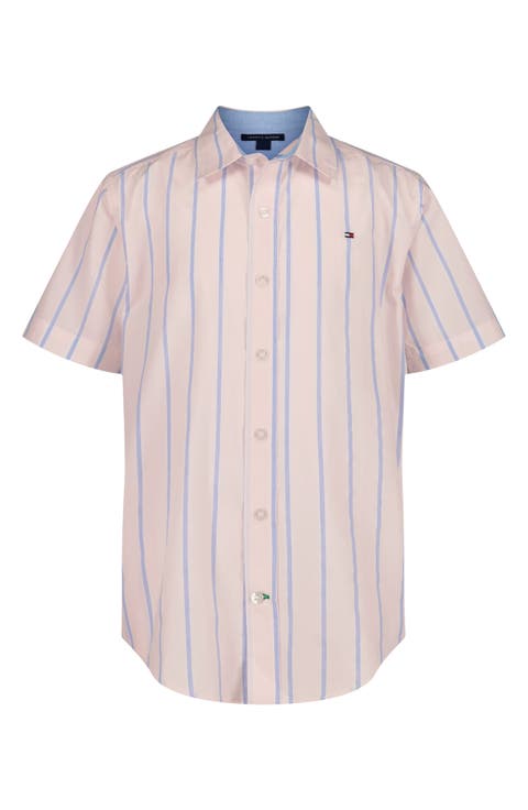 Kids' Candy Stripe Short Sleeve Button-Up Shirt (Little Kid)