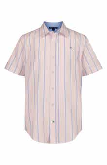 Tommy Hilfiger Kids' Candy Stripe Short Sleeve Button-Up Shirt