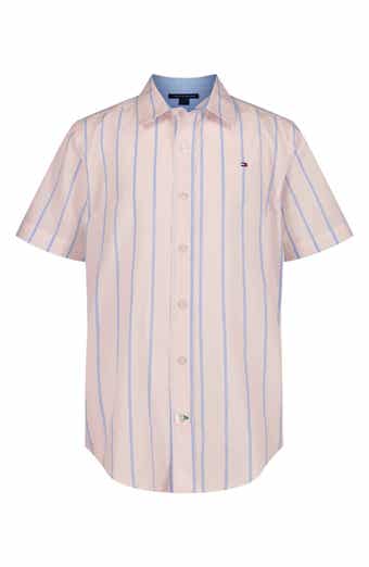 Tommy Hilfiger Kids' Candy Stripe Short Sleeve Button-Up Shirt