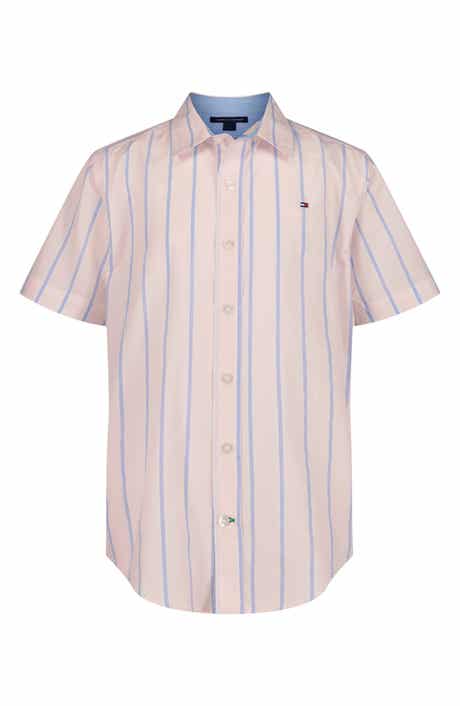 Tommy Hilfiger Kids' Candy Stripe Short Sleeve Button-Up Shirt