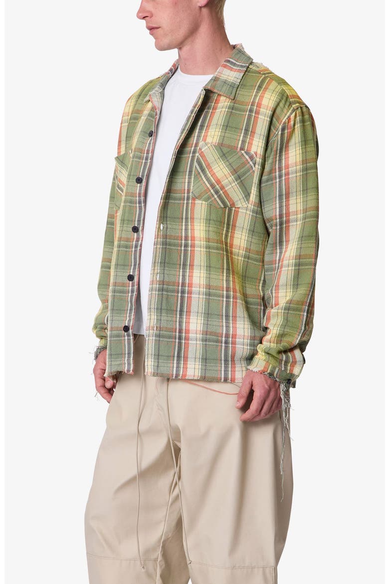 Vintage Plaid Flannel Shirt, Alternate, color, GREEN