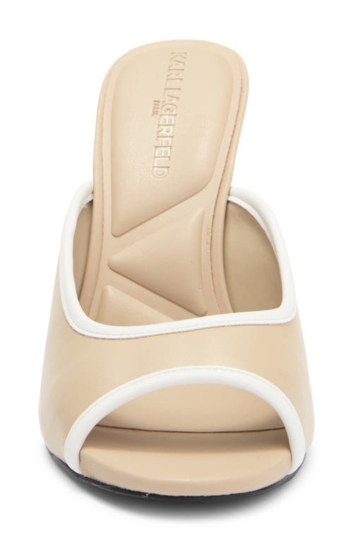 Karl Lagerfeld Paris Chatura Slide Sandal In Dusty Nude/white