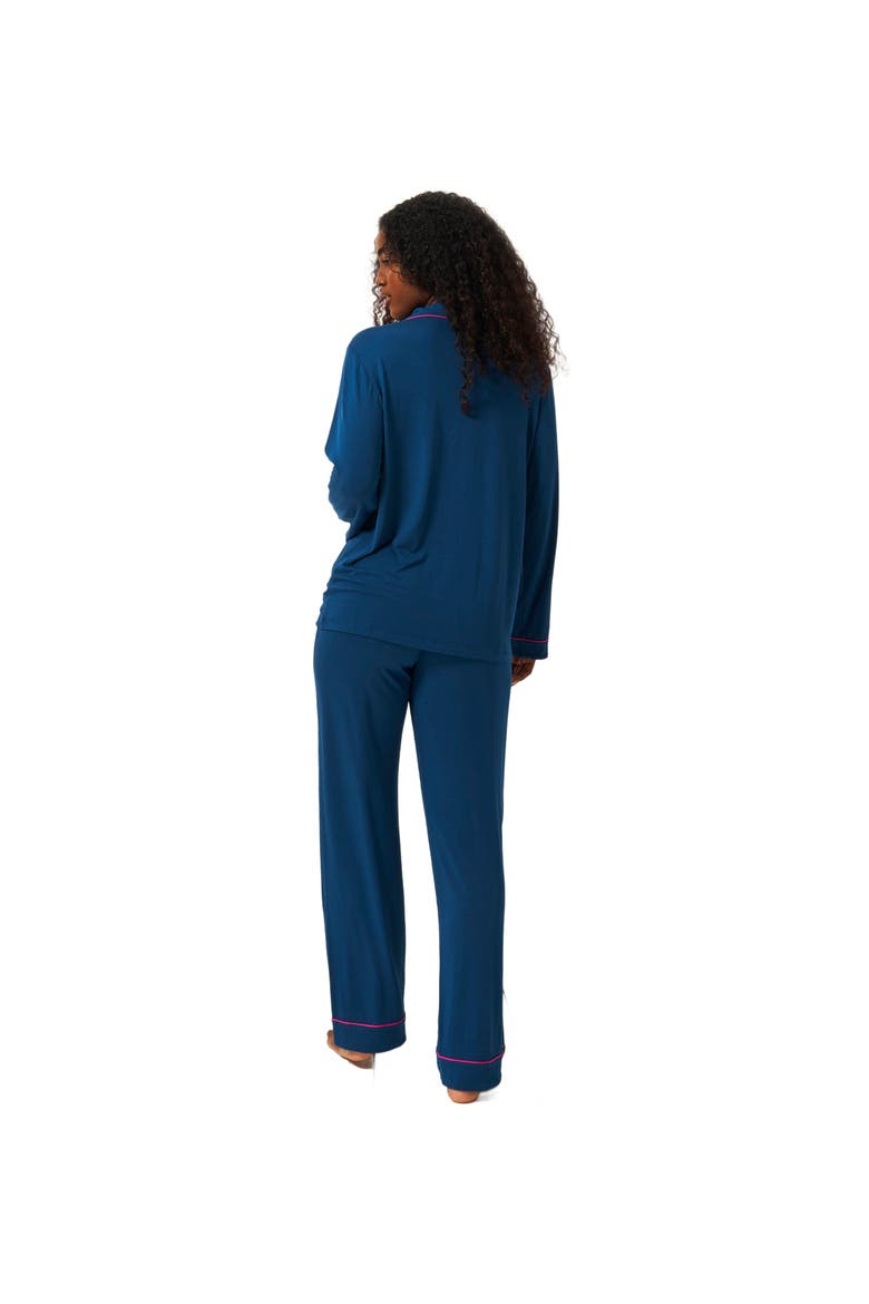 Long Pyjama Set, Alternate, color, Midnight & Raspberry