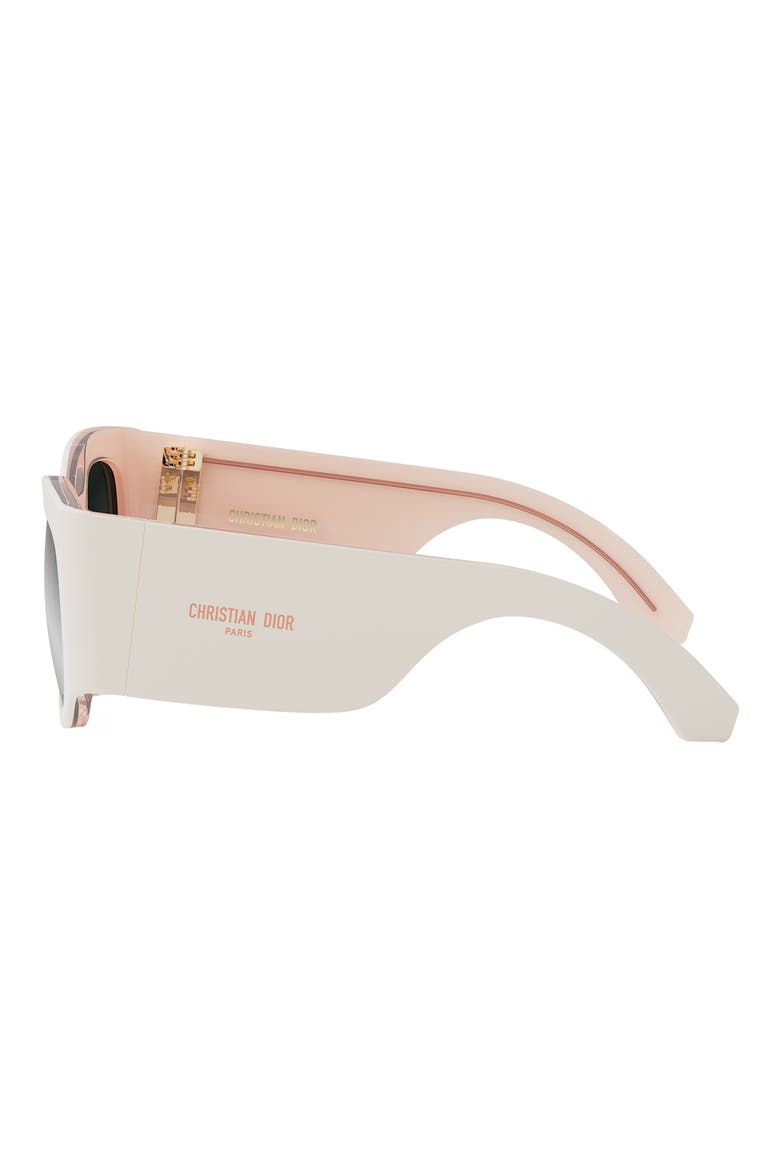 'DiorNuit S1I 54mm Square Sunglasses, Alternate, color, IVORY / SMOKE MIRROR