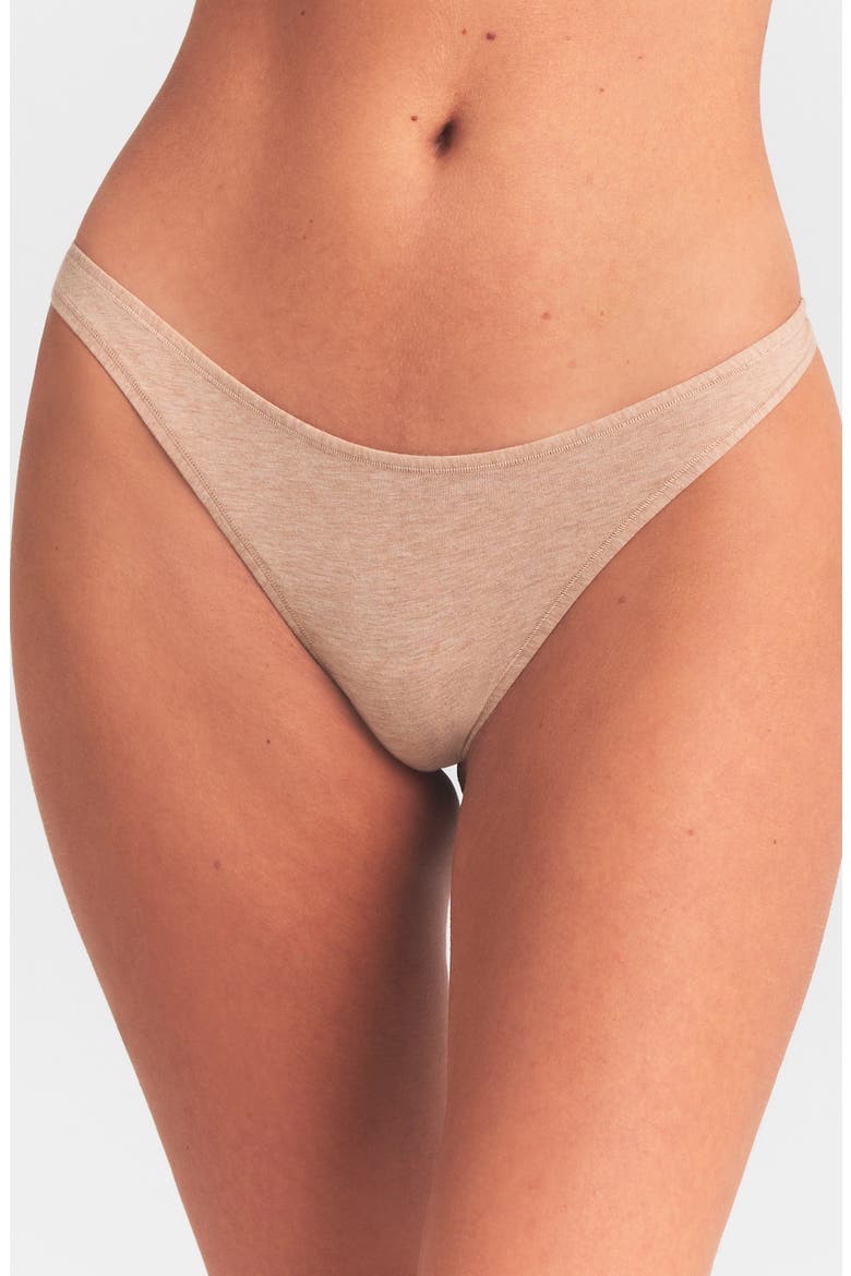 Everyday Cotton Thong, Main, color, CLAY HEATHER