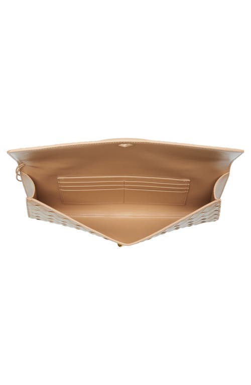 Bottega Veneta Womens Biscuit-m Brass Andiamo Intrecciato Leather Clutch Bag In Brown