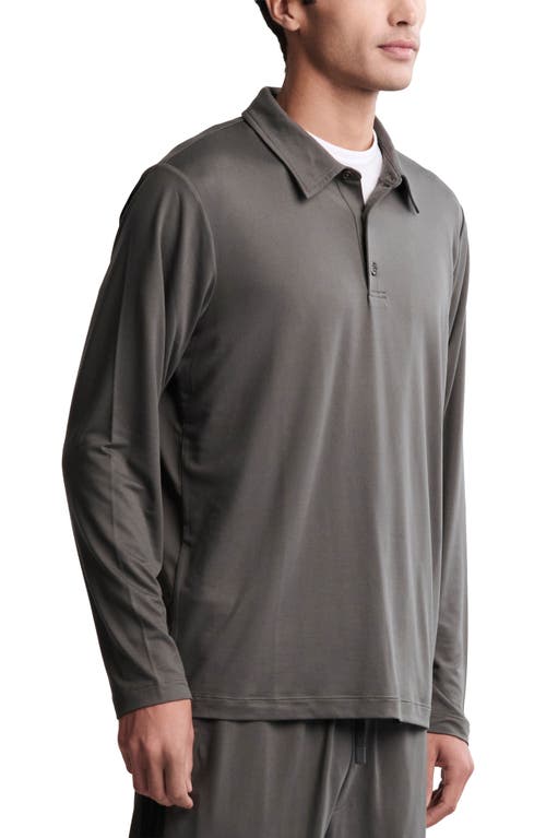Barefoot Dreams Malibu Collection® Butterchic Long Sleeve Polo In Gray