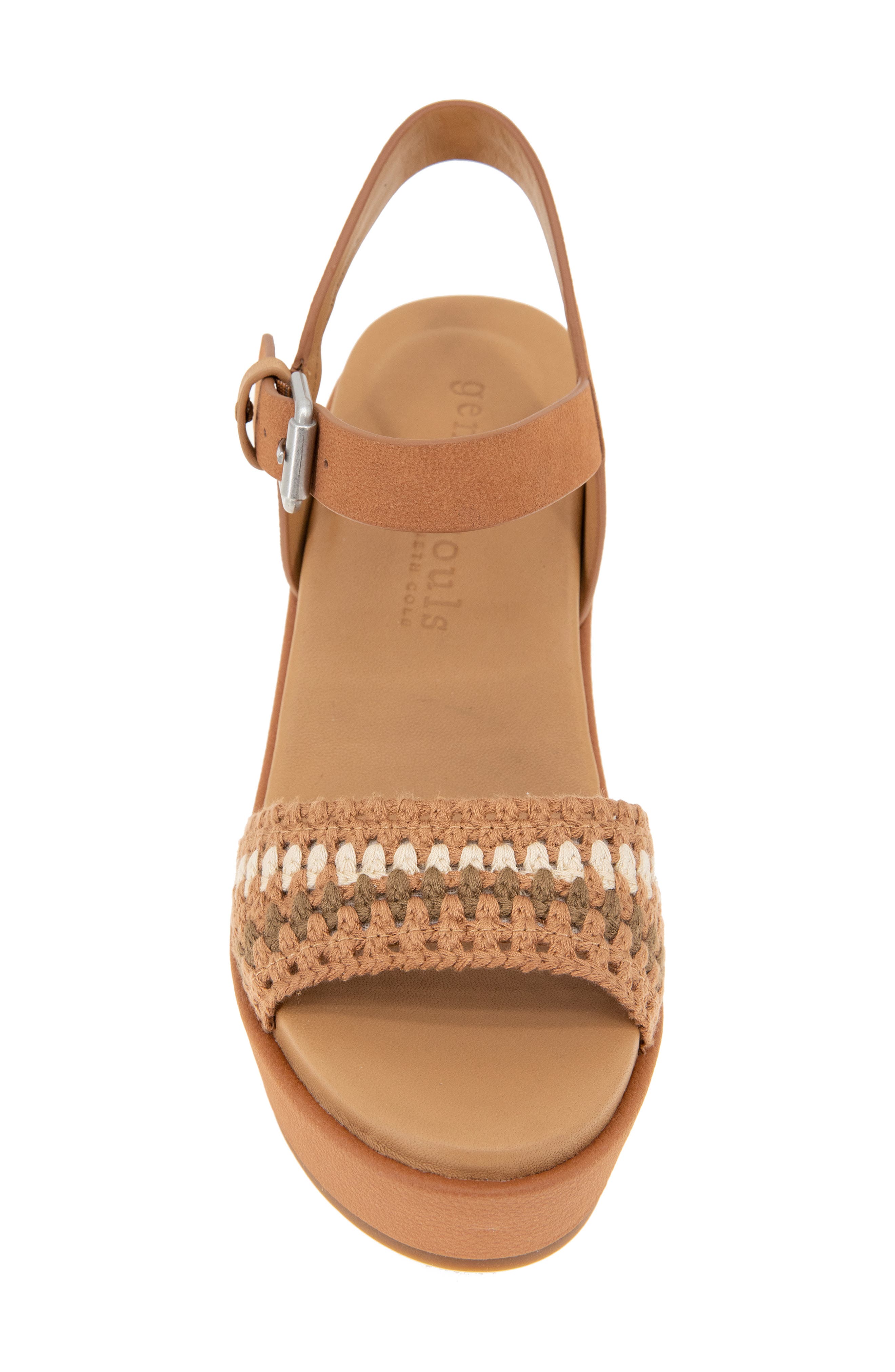 Gentle Souls Delilah Ankle Strap Platform Sandal, Alternate, color, Brown Multi Fabric