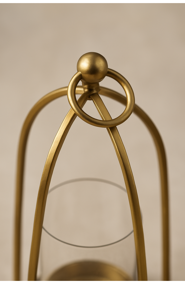Raiz Studio Arc Brass Hurricane Holder, Alternate, color, Brass