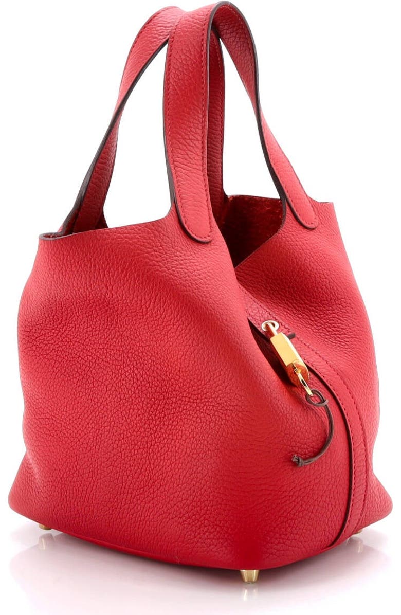 Pre-Owned Hermes Picotin Lock Bag Clemence PM, Alternate, color, Rouge Vif