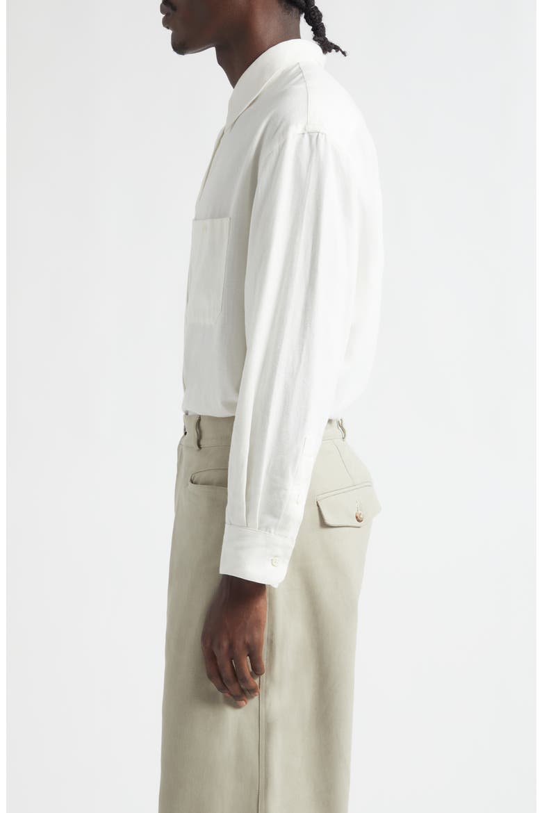 Architecture Oversize Cotton & Hemp Button-Up Shirt, Alternate, color, WHITE