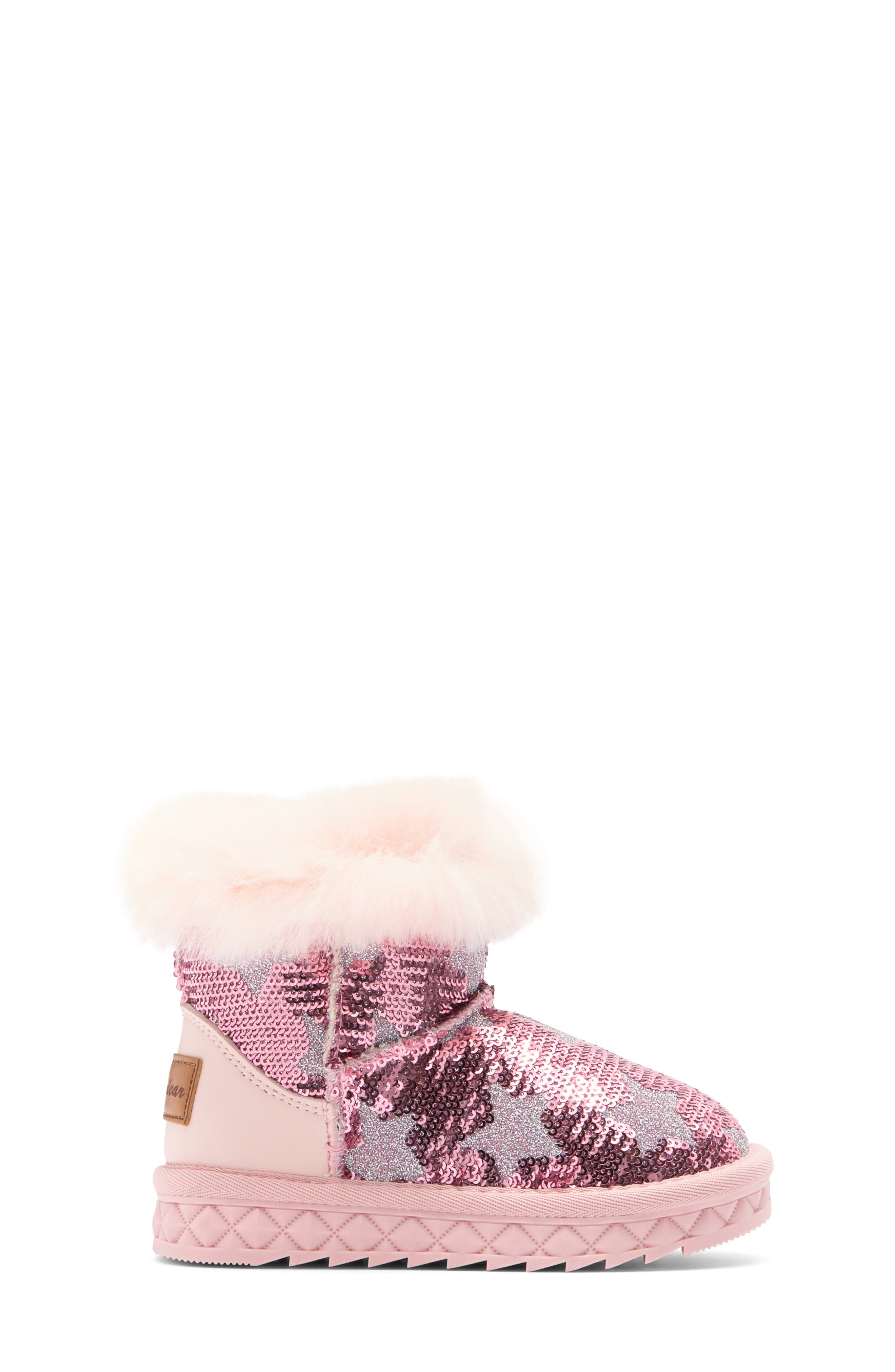 Doe A Dear Kids' Sequin Star Faux Fur Lined Boot | Nordstromrack