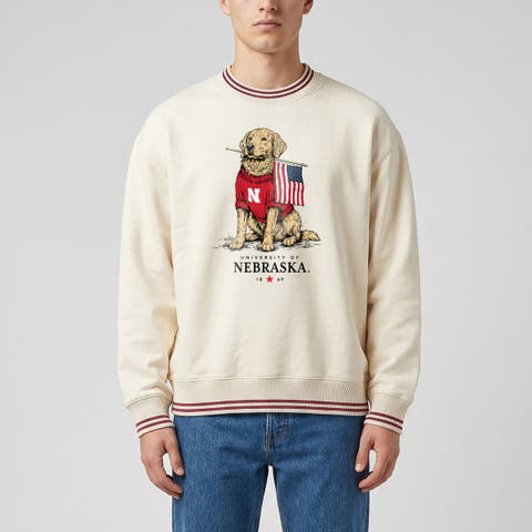 Unisex Uscape Apparel Cream Nebraska Huskers Americana Good Boy Ribbed Premium Sweatshirt