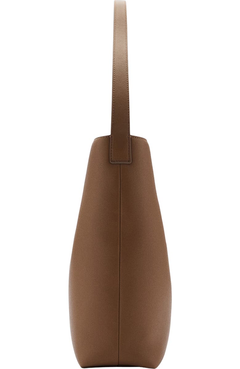 MANGO Buckle Front Faux Leather Shopper Bag, Alternate, color,