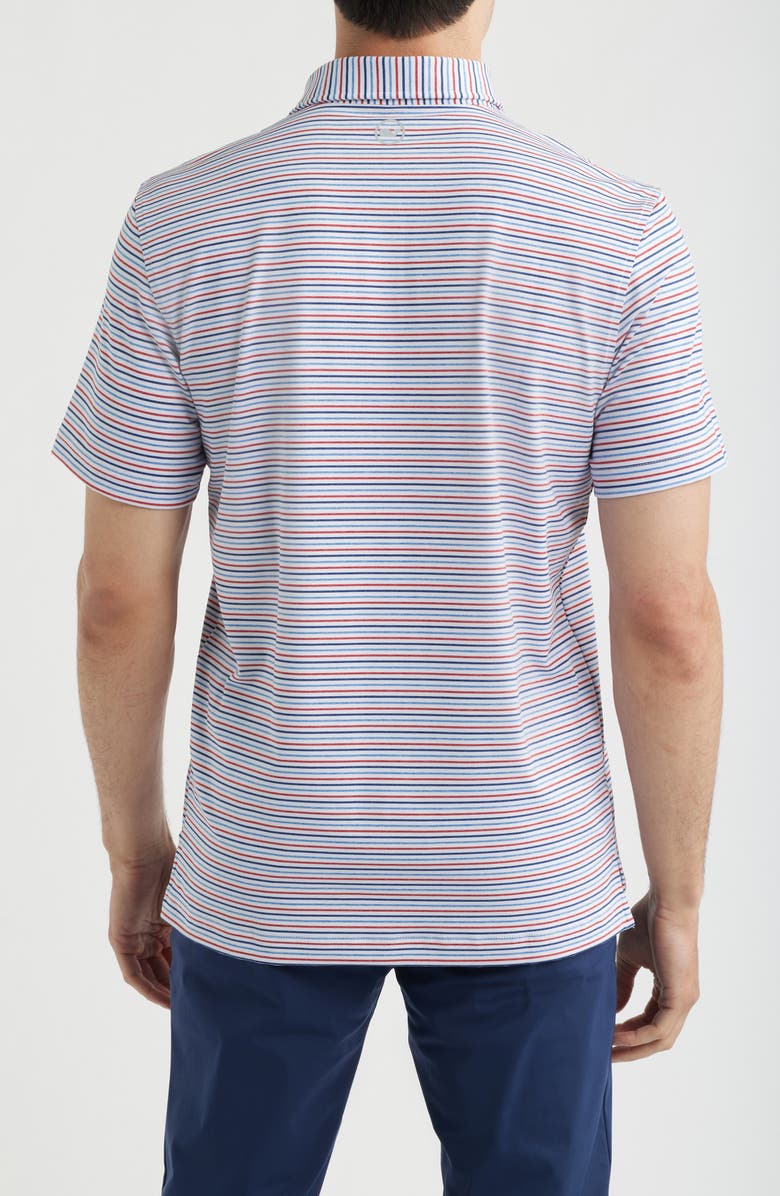 vineyard vines Stripe Sankaty Short Sleeve Performance Polo, Alternate, color, White/Hull Blu/Red
