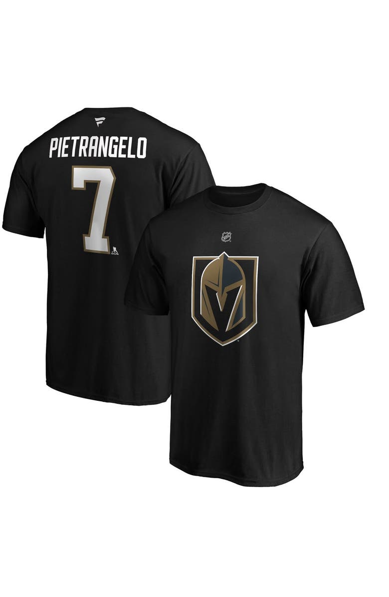FANATICS Men's Fanatics Branded Alex Pietrangelo Black Vegas Golden Knights Authentic Stack Name & Number T-Shirt, Main, color, Black