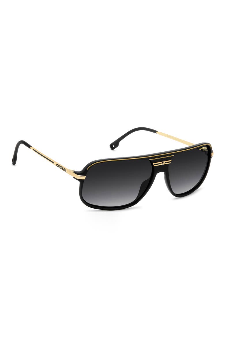 C Sport 62mm Oversize Rectangular Sunglasses, Alternate, color, MATTE BLACK GOLD/ DARK GREY SF