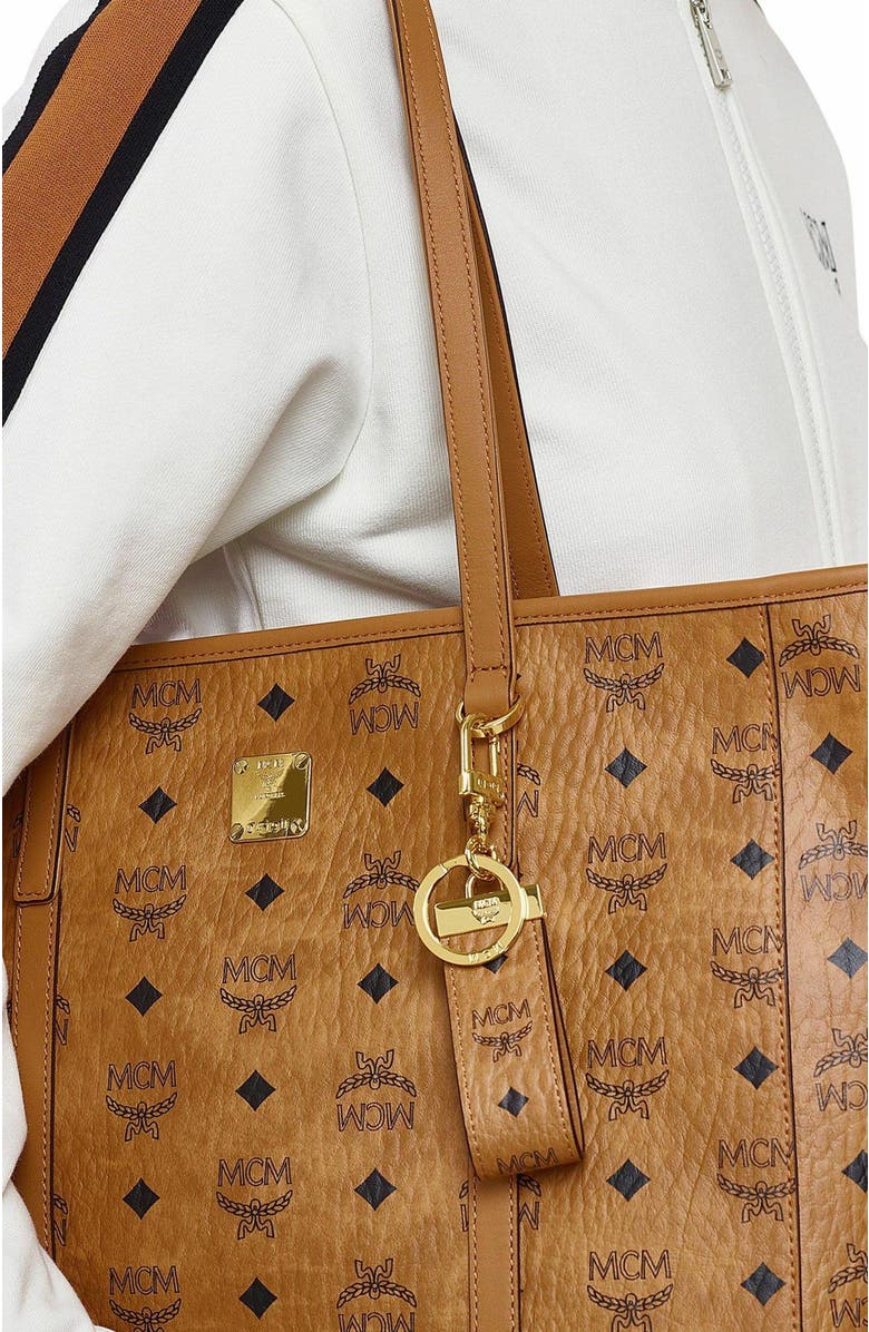 MCM Key Ring in Visetos Original, Alternate, color, Cognac