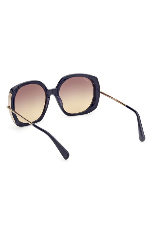 Max Mara Women's Malibu9 58mm Butterfly Sunglasses In Navy/pale Gold/brown